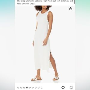 White midi sweater dress
